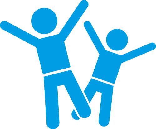 happy blue kids